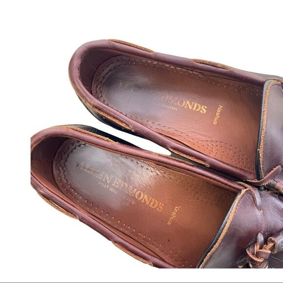 ALLEN EDMONDS NASHUA TASSEL SLIP ON LOAFERS BLACK/ BROWN LEATHER‎ COMFY SZ 11 D